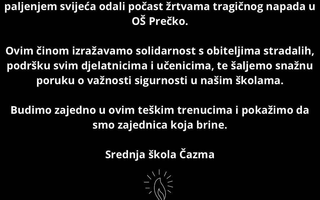 Poziv na okupljanje za odavanje počasti žrtvama tragičnog napada u OŠ Prečko