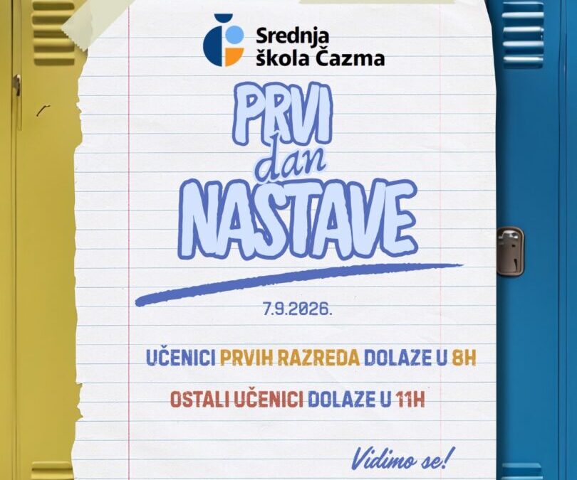 Prvi dan nastave 2026./27.
